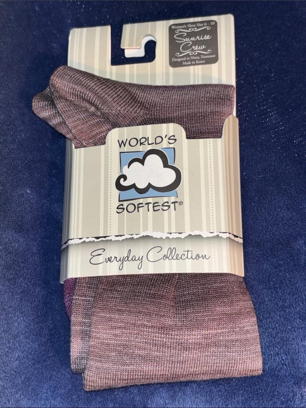 NEW World's Softest Sunrise Crew Saucy-546  Socks